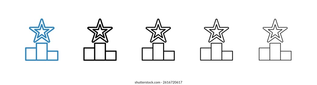 Podium star icons collection vectors for web ui