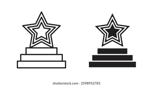 Podium star vector line icon illustration collection.