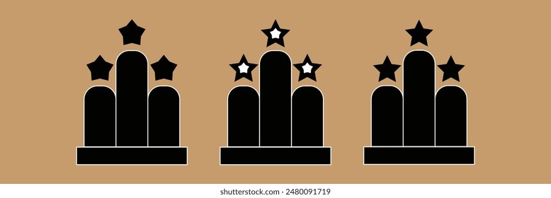 Podium with a star vector. Pedestal , nomination, title, rating. Vector illustration. Eps 10.