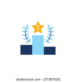 podium with star winner icon vector illustration design