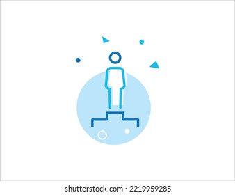 Podium Stroke Line Icon, Podium Vector Illustration
