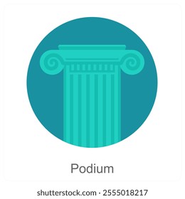 Podium and study icon concept