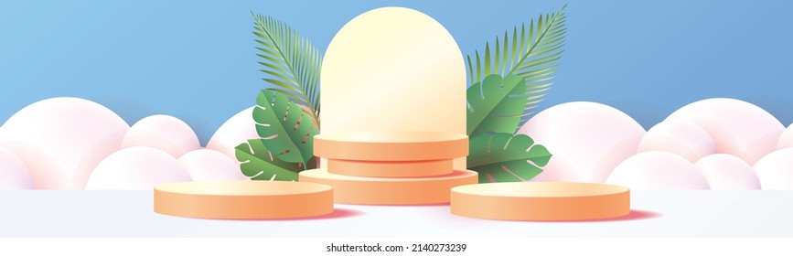 podium summer tropical minimal banner yellow product