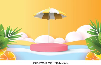 podium summer tropical yellow geometric natural scene marble.
