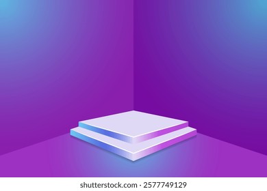 Podium for technology product presentation made in futuristic style