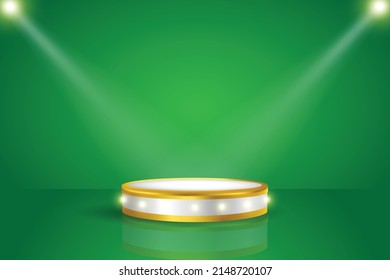 podium template design to display product with light effect, vector graphic