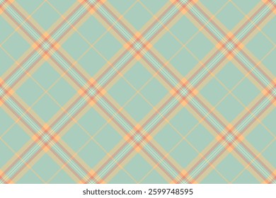 Podium texture vector seamless, formal textile tartan fabric. Celtic plaid background pattern check in light and orange colors palette.