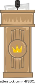 Podium. Tribune. Platform for speeches