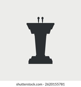 Ícone vetorial do Podium tribune isolado no fundo branco.