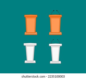 Podium of tribune vector illustration set