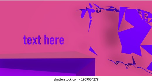 Podium use for product presentation. Abstract triangle background. 3d vector.Easy to edit and Customize.Minimal art design style.