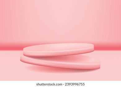 Podium Valentine soft pink 3d simple illustration template