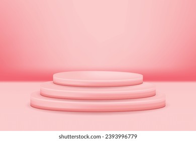 Podium Valentine soft pink 3d simple illustration template