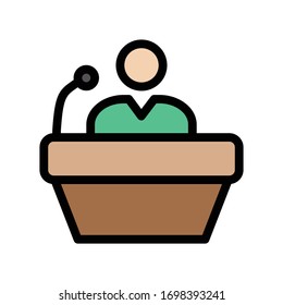 Flachfarbsymbol der Podium-Vektorillustration 
