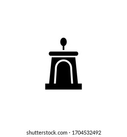Podium vector icon in black solid flat design icon isolated on white background