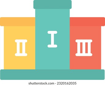 Podium Vector Icon Flat Style