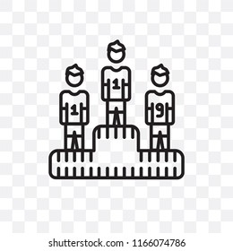 Podium vector icon isolated on transparent background, Podium logo concept