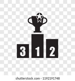 Podium vector icon isolated on transparent background, Podium transparency logo concept