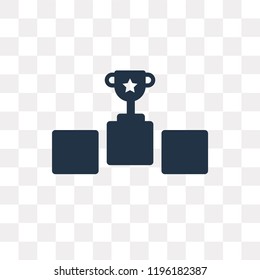 Podium vector icon isolated on transparent background, Podium transparency concept can be used web and mobile