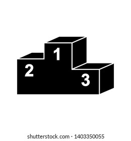 Podium vector icon isolated on white background. 