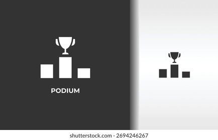 Ilustración De Símbolo Aislado De Vector, Icono O Logotipo De Podio