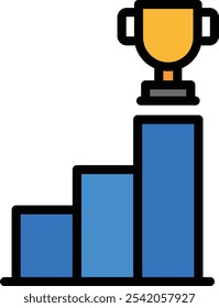 Línea de Vector de podio llena de diseño de iconos