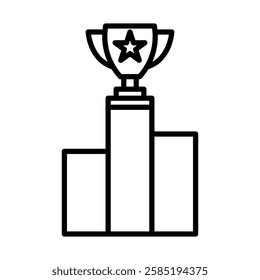 Podium Vector Line Icon Design