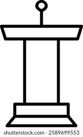 Podium Vector Line Icon Design