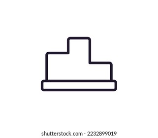 Podium vector line icon. Premium quality logo for web sites, design, online shops, companies, books, advertisements. Black outline pictogram isolated on white background 