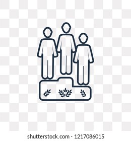 Podium vector outline icon isolated on transparent background, high quality linear Podium transparency concept can be used web and mobile