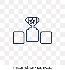 Podium vector outline icon isolated on transparent background, high quality linear Podium transparency concept can be used web and mobile