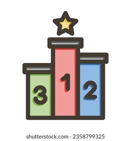 Podium Vector Thick Line Filled Colors Icon For Personal And Commercial Use.
