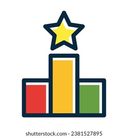 Podium Vector Thick Line Filled Dark Colors Icons For Personal And Commercial Use.
