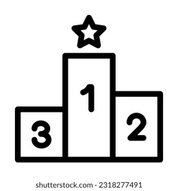 Podium Vector Thick Line Icon For Personal And Commercial Use.
