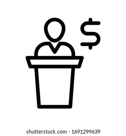 podium vector thin line icon 