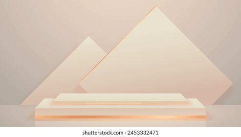 Podium wallpaper with geometrical 3d shapes vector design in eps 10