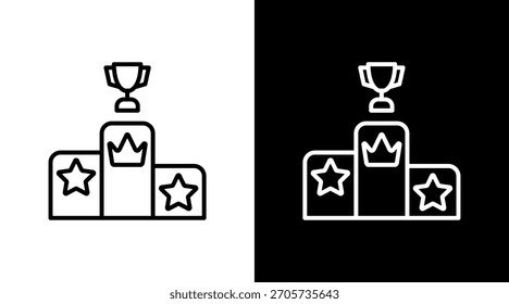 Podium Weiß Symbol Set Vektor