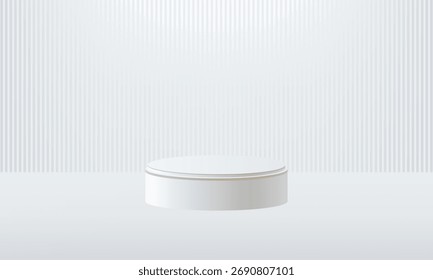 Pódio em quarto de estúdio branco no fundo moderno para exibição de produtos, Design moderno