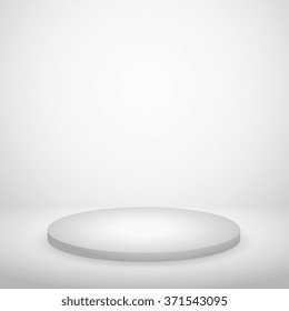 podium in white wall