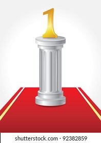 podium for winner with column - vector illustration