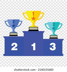 podium with winner cup, vector
