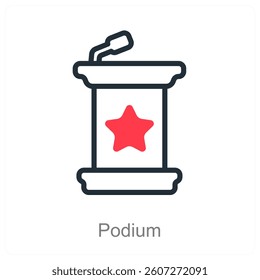 Podium and winner icon concept