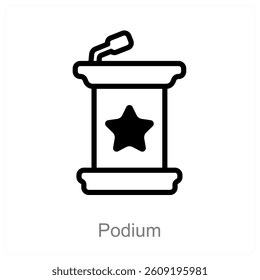 Podium and winner icon concept
