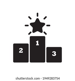 Podium Winner Icon Design Vector Template Illustration In Trendy Flat Style