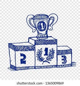 podium, winner, sketch