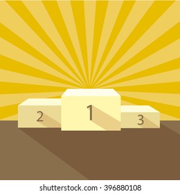 Podium for winners in competition, vector illustration