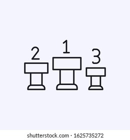 Podium winners of the first second and third places icon
