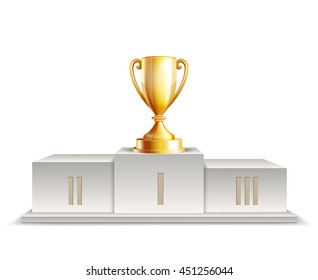 Podium winners with Golden trophy cup