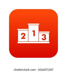 Podium winners icon digital red for any design isolated on white vector illustration