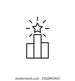 Podium winners icon ,simple vector flat linear illustration for web and app on white background..eps
